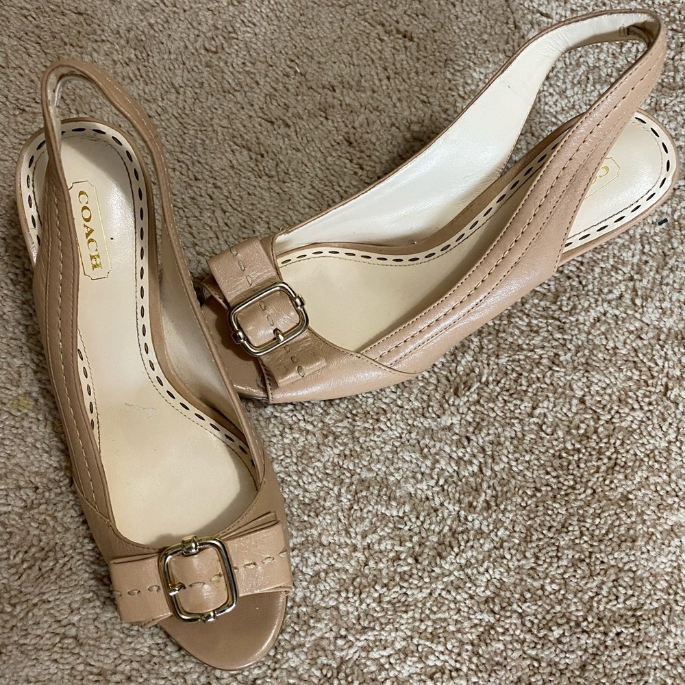 Beige Coach Heels Size 7